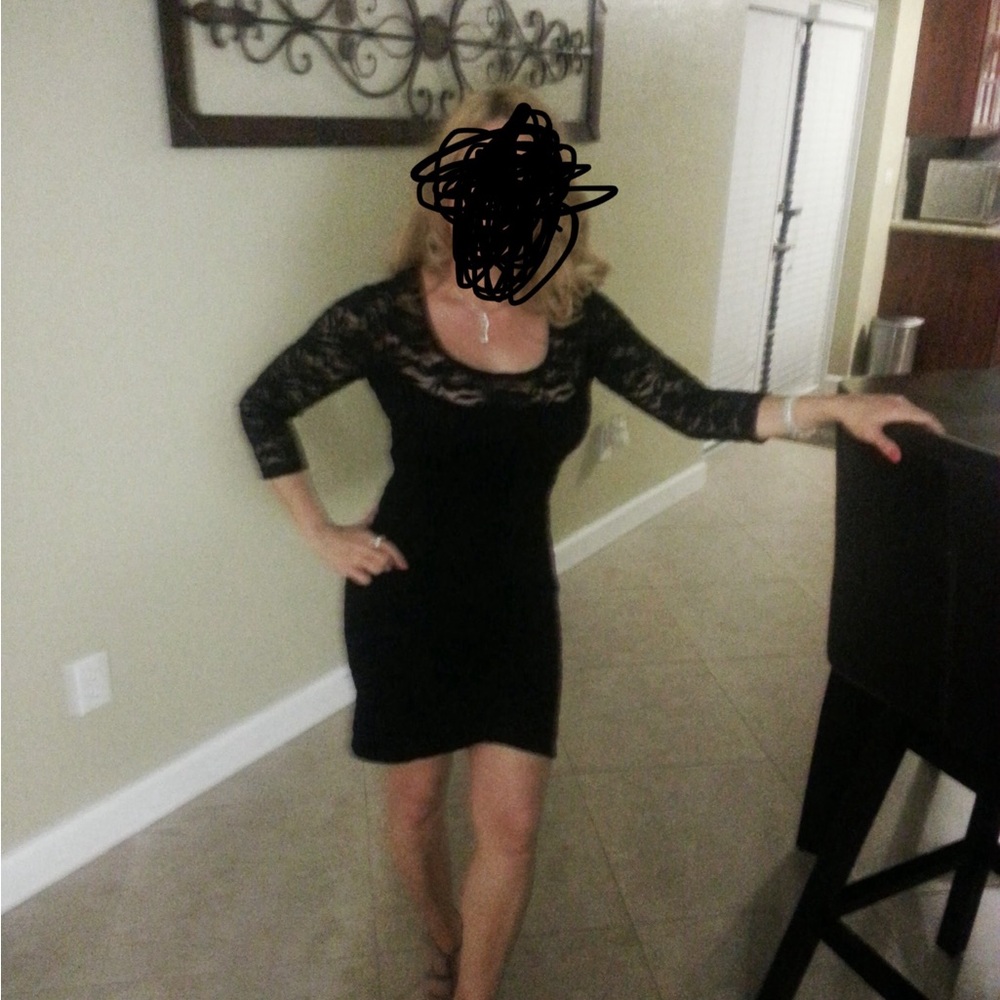Guess Black Long Sleeve Dress